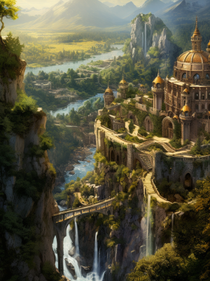 loneleaf8_birdseye_view_soft_Cliffside_medieval_castle_Sunlit_960f6ea5-533c-4578-ac0f-1f6a7f4504d8_1